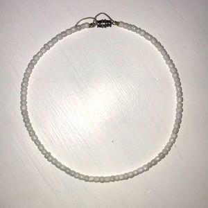 Handmade White Beaded Choker